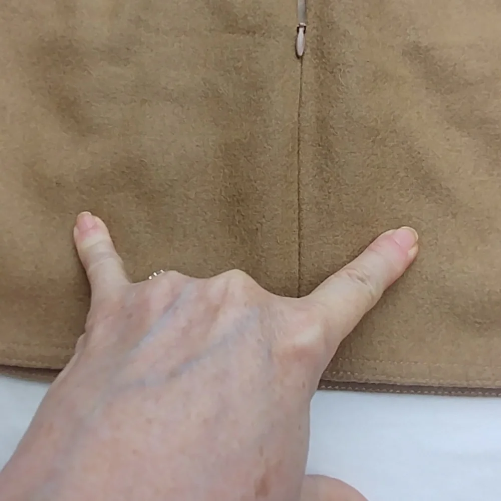 J. Crew wool camel colored lined mini skirt